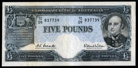 Australian Banknotes Australian Pre Decimal Banknotes Five Pound