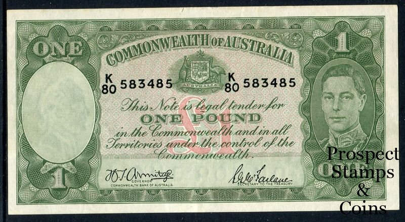 Australian Banknotes Australian Pre Decimal Banknotes One Pound