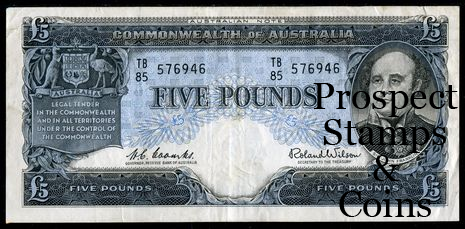 Australian Banknotes Australian Pre Decimal Banknotes Five Pound