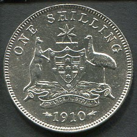 Australian Coins :: Australian Pre Decimal Coins :: 1910 Shilling Extra 