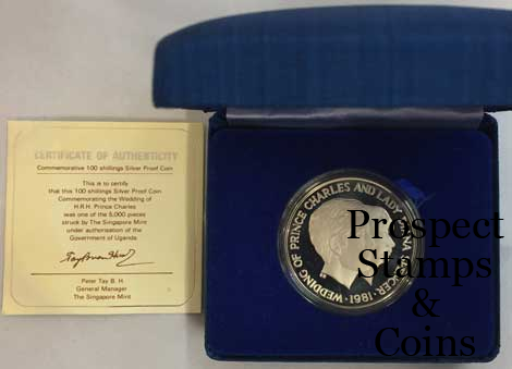 World Coins :: 1981 Uganda Prince Charles and Diana Wedding Silver ...